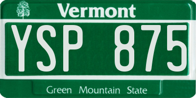VT license plate YSP875