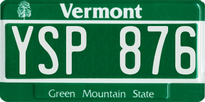 VT license plate YSP876