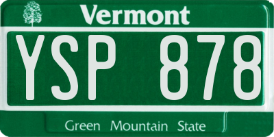 VT license plate YSP878