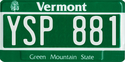 VT license plate YSP881