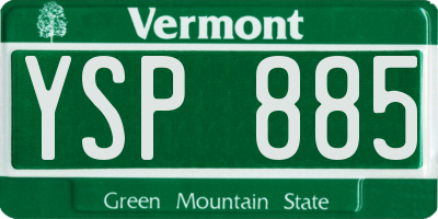 VT license plate YSP885