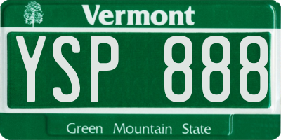 VT license plate YSP888