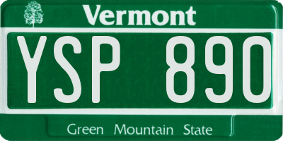 VT license plate YSP890