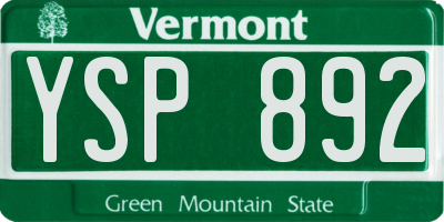VT license plate YSP892