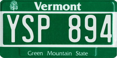 VT license plate YSP894