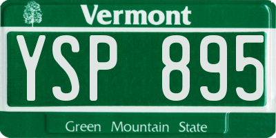 VT license plate YSP895