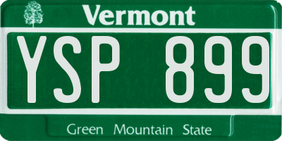 VT license plate YSP899