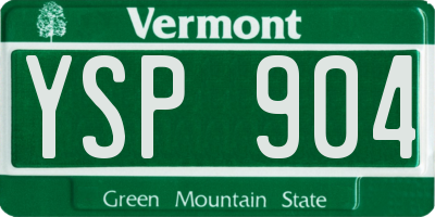 VT license plate YSP904