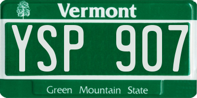 VT license plate YSP907
