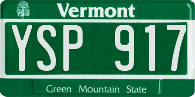 VT license plate YSP917