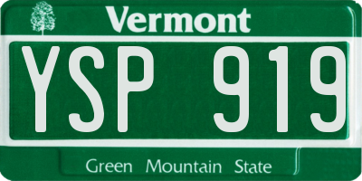 VT license plate YSP919