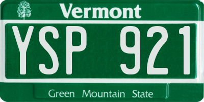 VT license plate YSP921