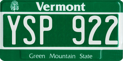 VT license plate YSP922