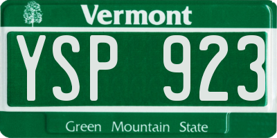 VT license plate YSP923