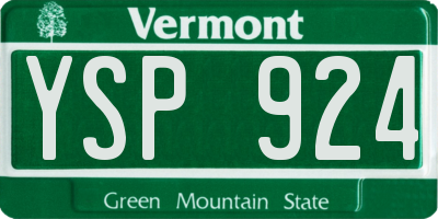 VT license plate YSP924