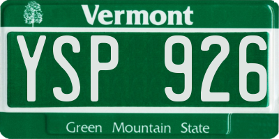VT license plate YSP926