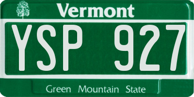 VT license plate YSP927