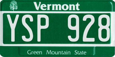 VT license plate YSP928