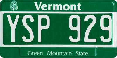 VT license plate YSP929