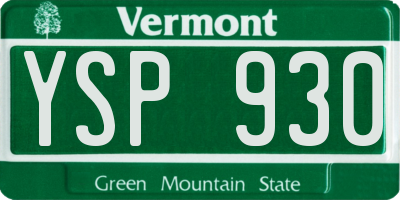 VT license plate YSP930