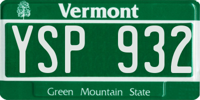 VT license plate YSP932