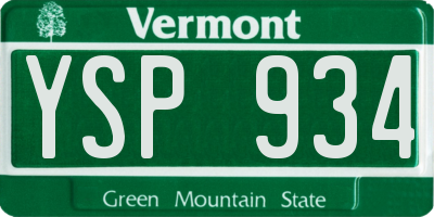 VT license plate YSP934
