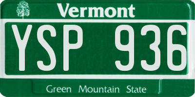 VT license plate YSP936