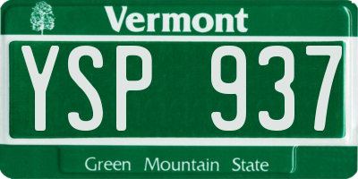 VT license plate YSP937
