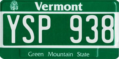 VT license plate YSP938