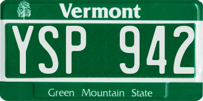 VT license plate YSP942