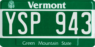 VT license plate YSP943