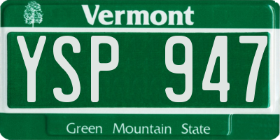 VT license plate YSP947