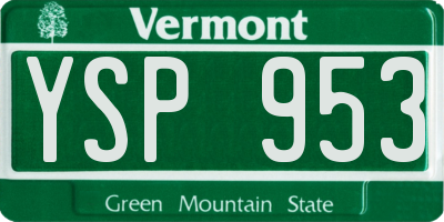VT license plate YSP953