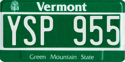 VT license plate YSP955