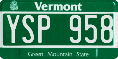 VT license plate YSP958