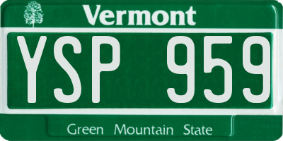 VT license plate YSP959
