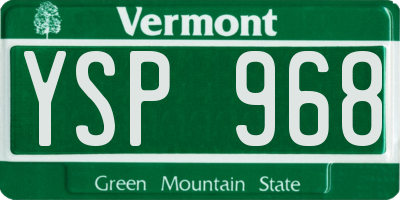 VT license plate YSP968