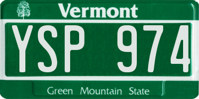 VT license plate YSP974