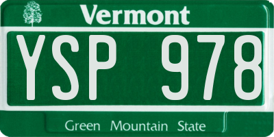VT license plate YSP978