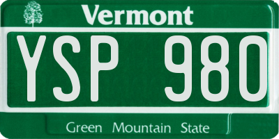 VT license plate YSP980