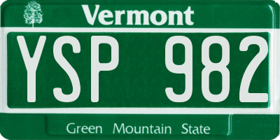 VT license plate YSP982