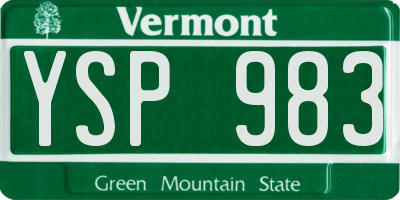 VT license plate YSP983