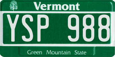 VT license plate YSP988