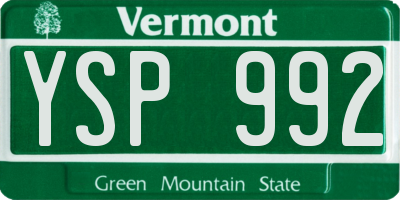 VT license plate YSP992