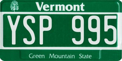 VT license plate YSP995