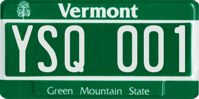 VT license plate YSQ001