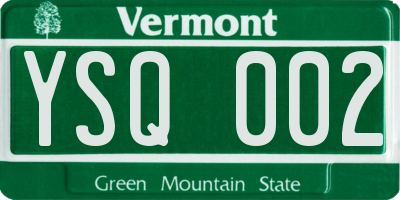 VT license plate YSQ002
