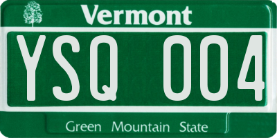 VT license plate YSQ004