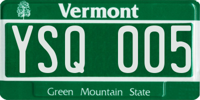 VT license plate YSQ005