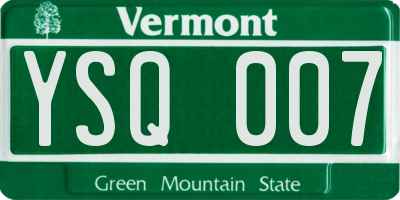 VT license plate YSQ007
